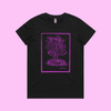 Prickly - black maple t-shirt with vintage woodcut style illustration of a cactus - fthis