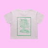 Prickly - orchid crop t-shirt with vintage woodcut style illustration of a cactus - fthis