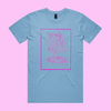 Prickly - carolina blue staple t-shirt with vintage woodcut style illustration of a cactus - fthis