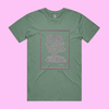 Prickly - rage staple t-shirt with vintage woodcut style illustration of a cactus - fthis