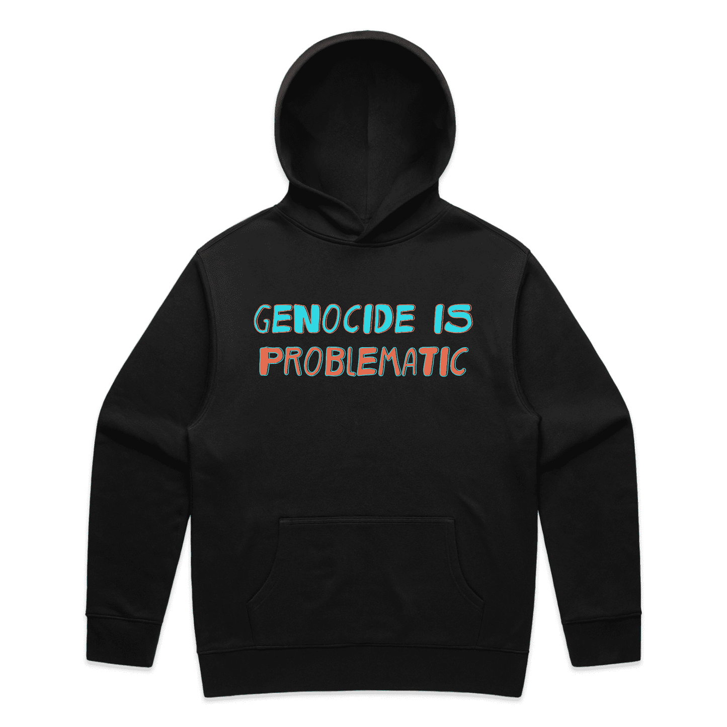 genocide is problematic hoodie - mens - black - fthis