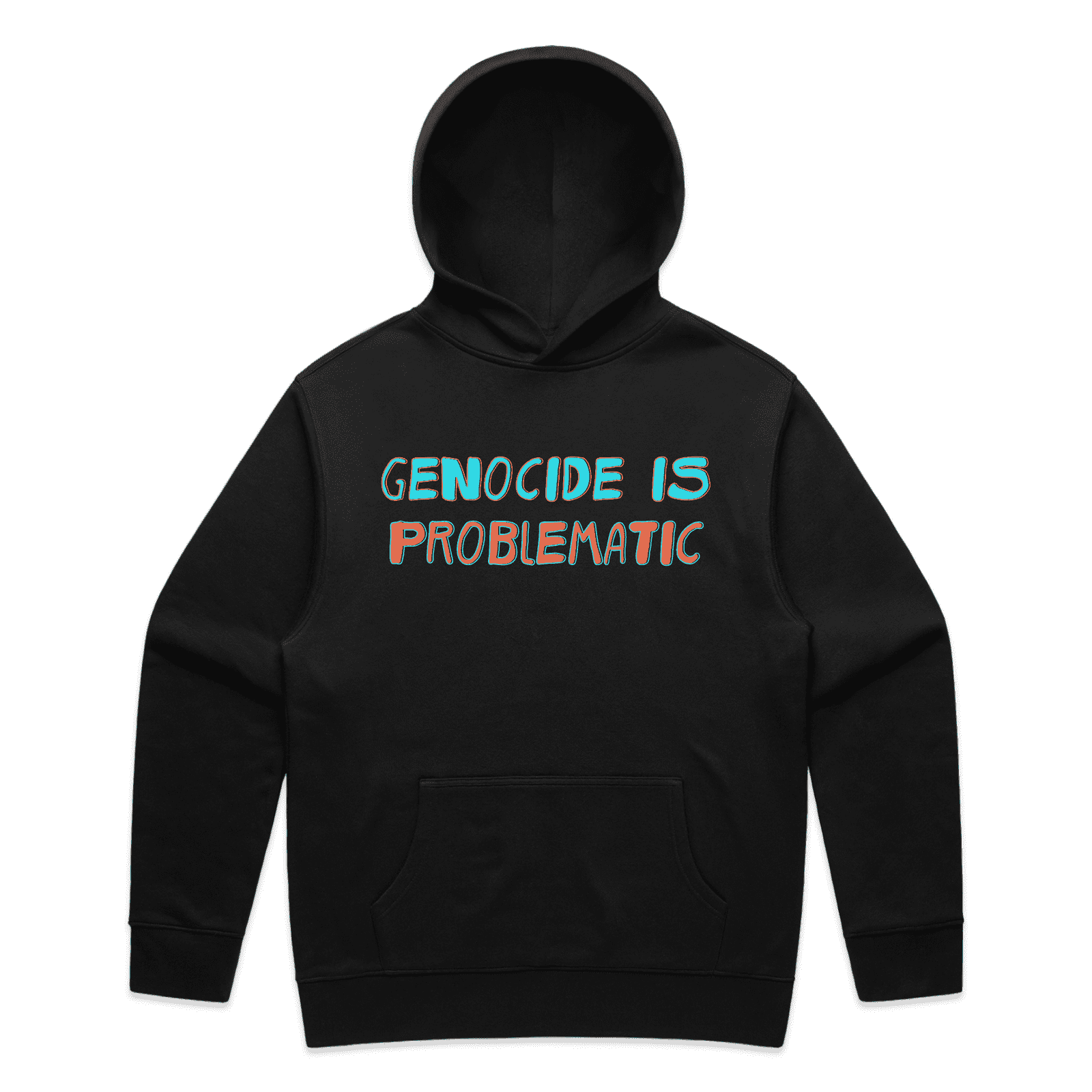 genocide is problematic hoodie - mens - black - fthis