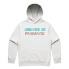 genocide is problematic hoodie - unisex - white marle - fthis