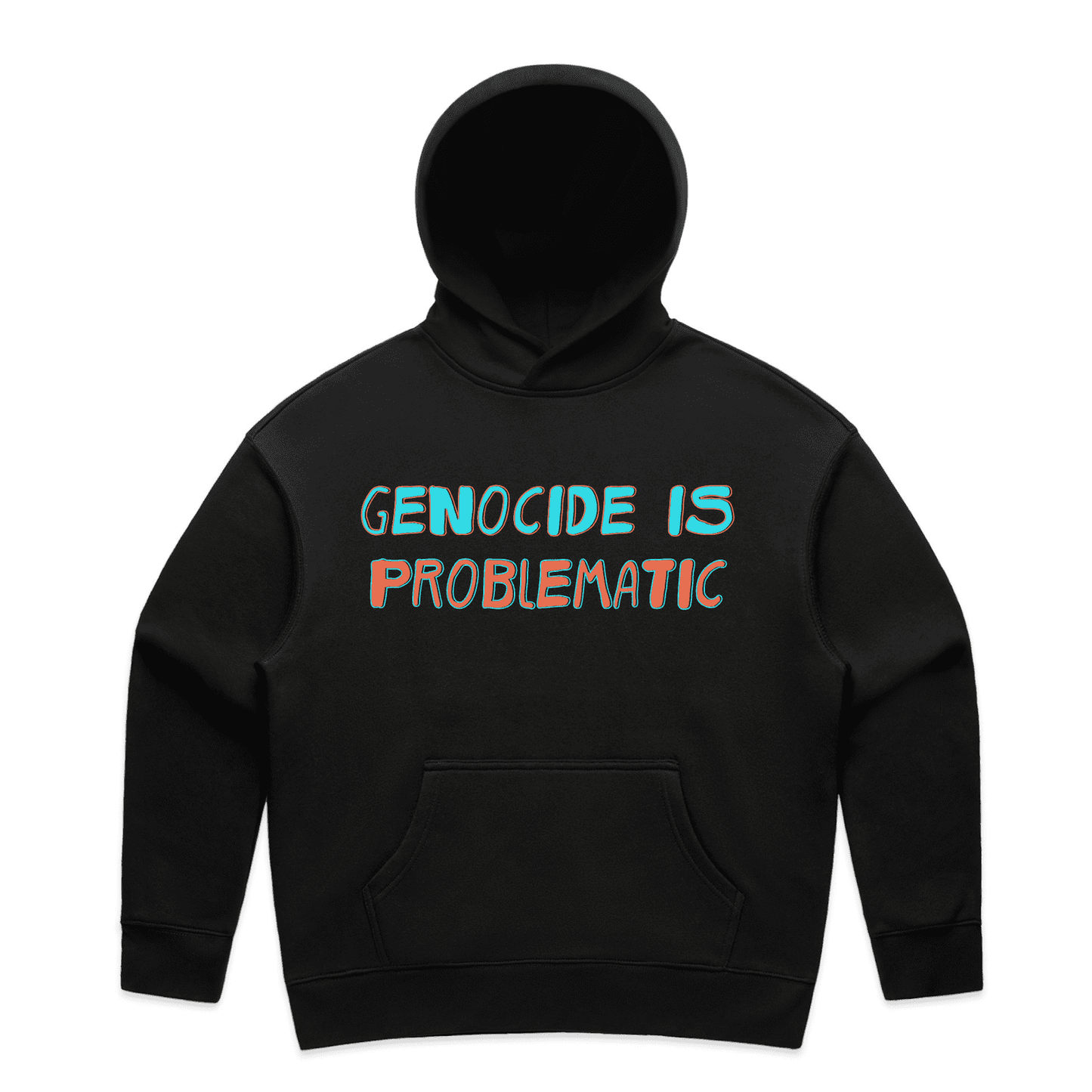 genocide is problematic hoodie - womens - black - fthis