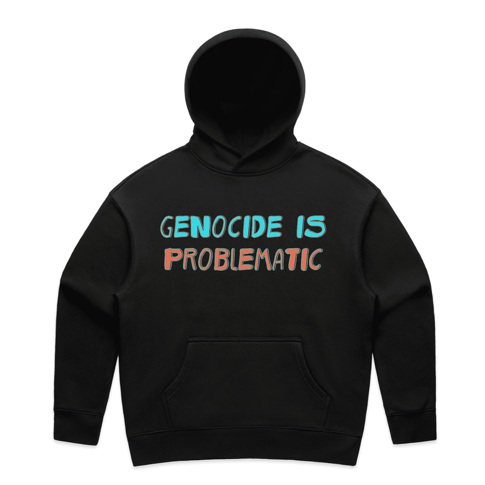 genocide is problematic hoodie - womens - black - fthis