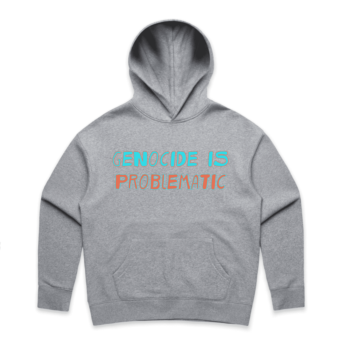genocide is problematic hoodie - womens - grey marle - fthis
