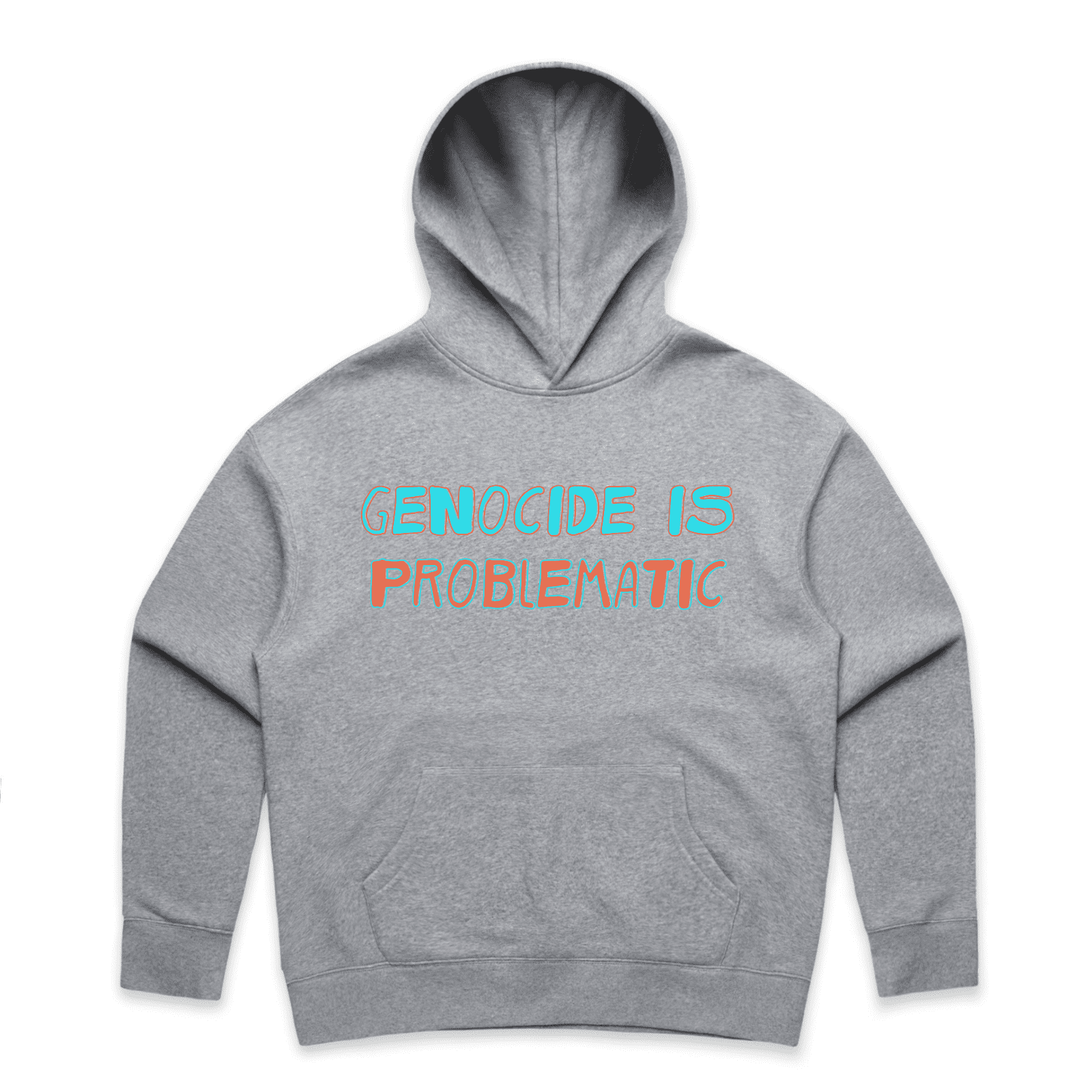 genocide is problematic hoodie - womens - grey marle - fthis