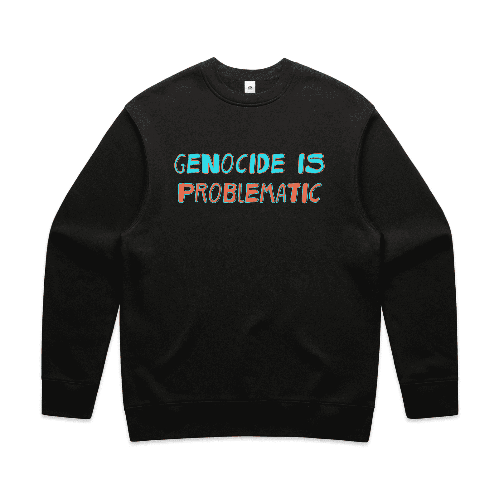 genocide is problematic sweater - mens - black - fthis