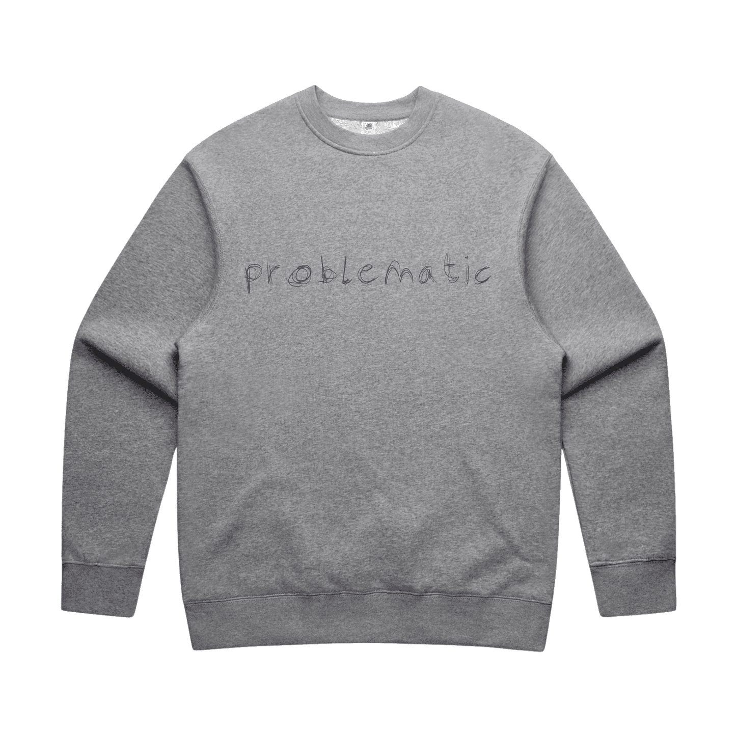 "Problematic" - men's sweater in grey marle - fthis