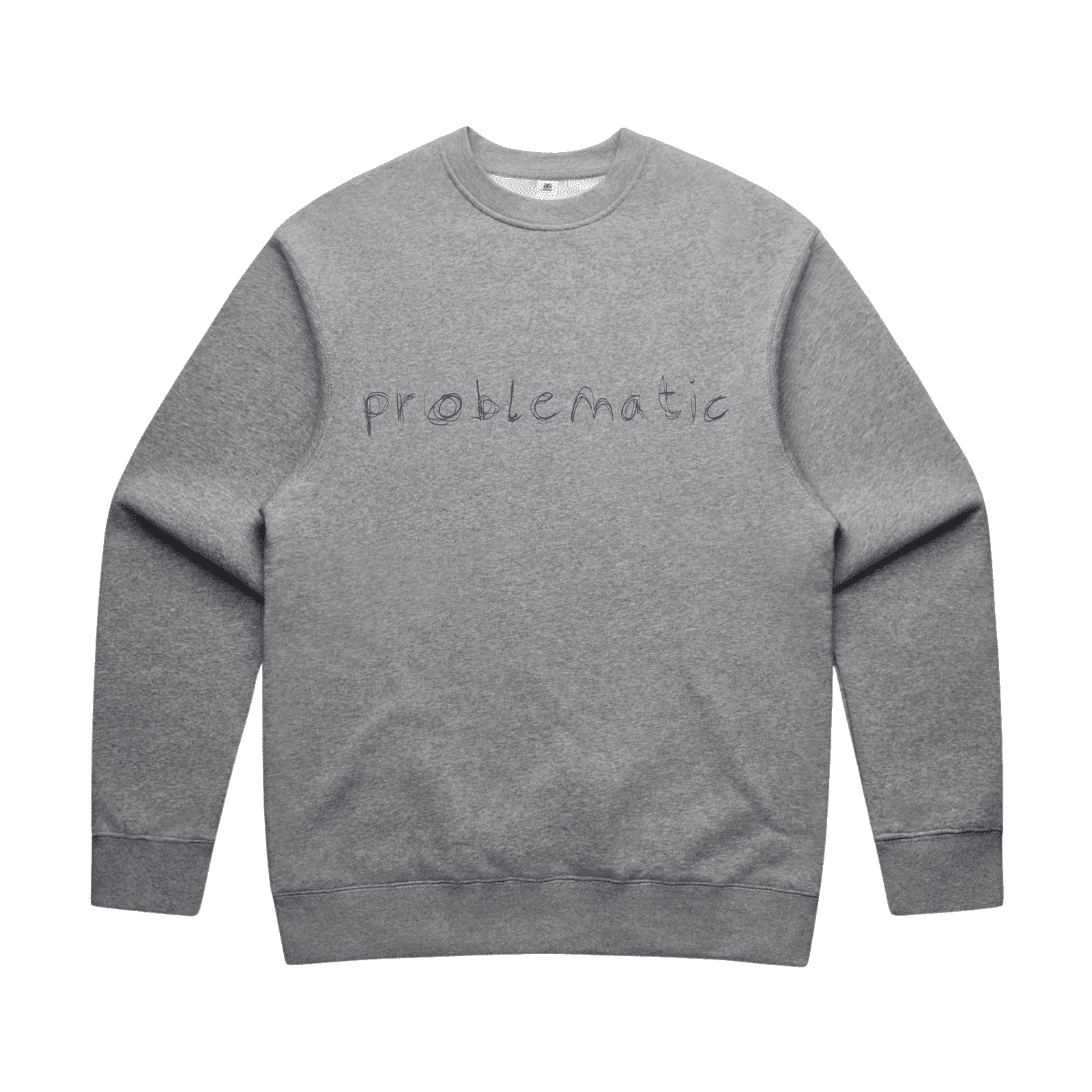 "Problematic" - men's sweater in grey marle - fthis