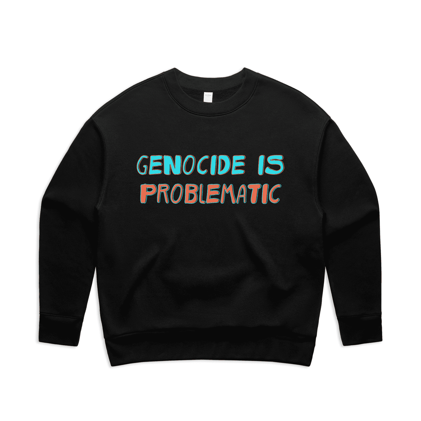 genocide is problematic sweater windcheater - womens - black - fthis