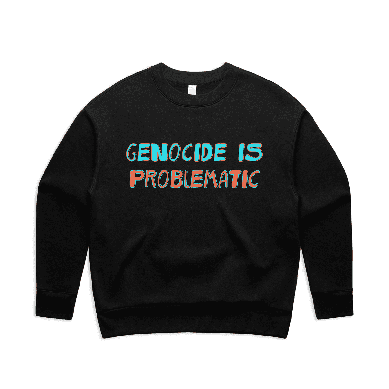 genocide is problematic sweater windcheater - womens - black - fthis