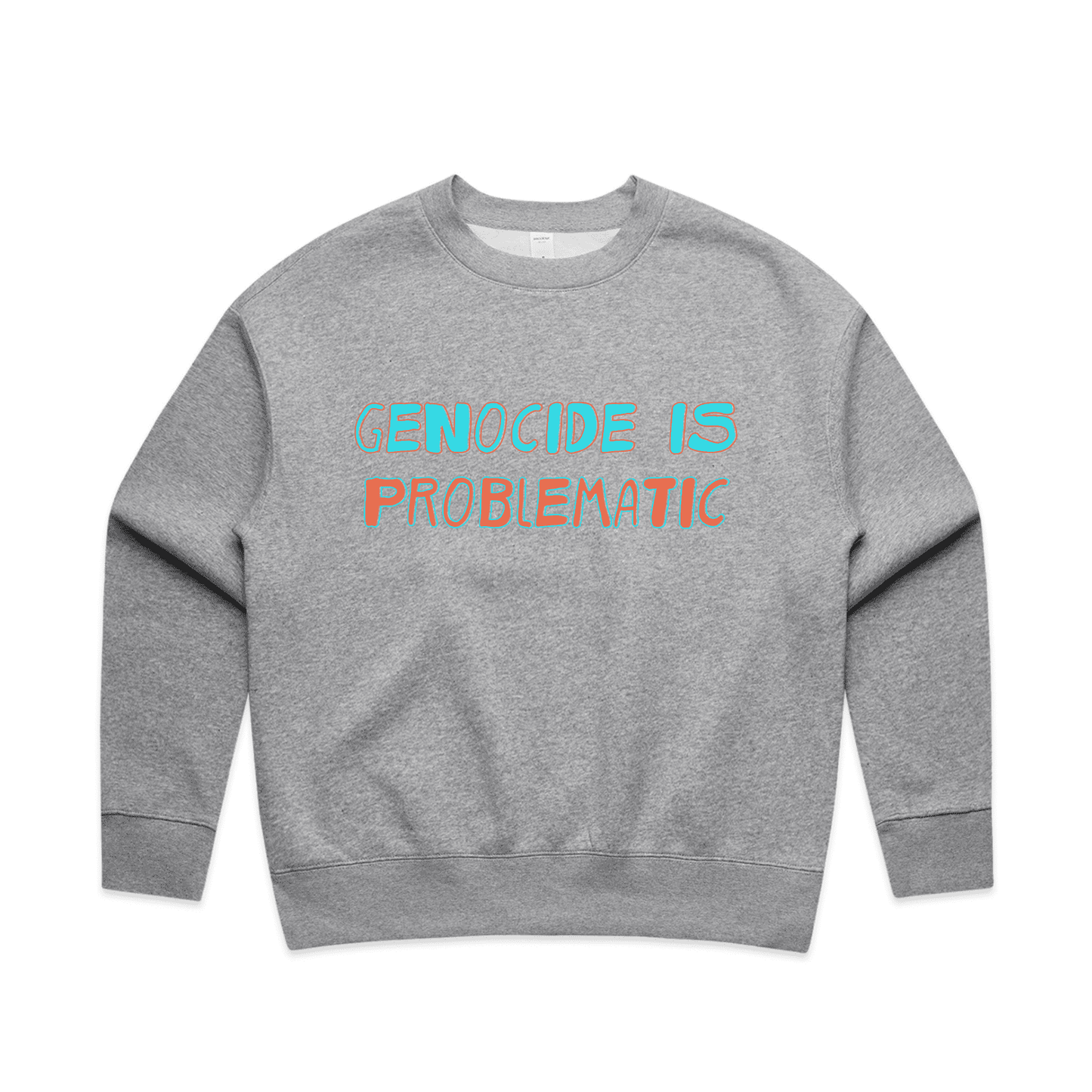genocide is problematic sweater - womens - grey marle - fthis