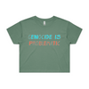 genocide is problematic crop t-shirt - sage - fthis