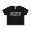 genocide is problematic crop t-shirt - black - fthis