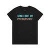 genocide is problematic t-shirt - womens - black - fthis