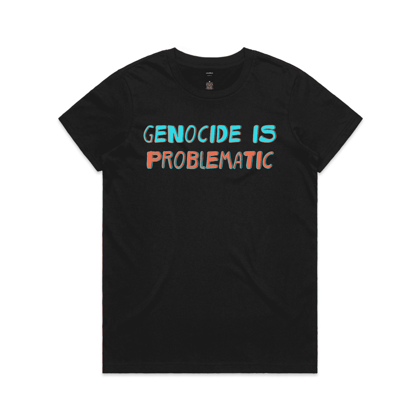 genocide is problematic t-shirt - womens - black - fthis