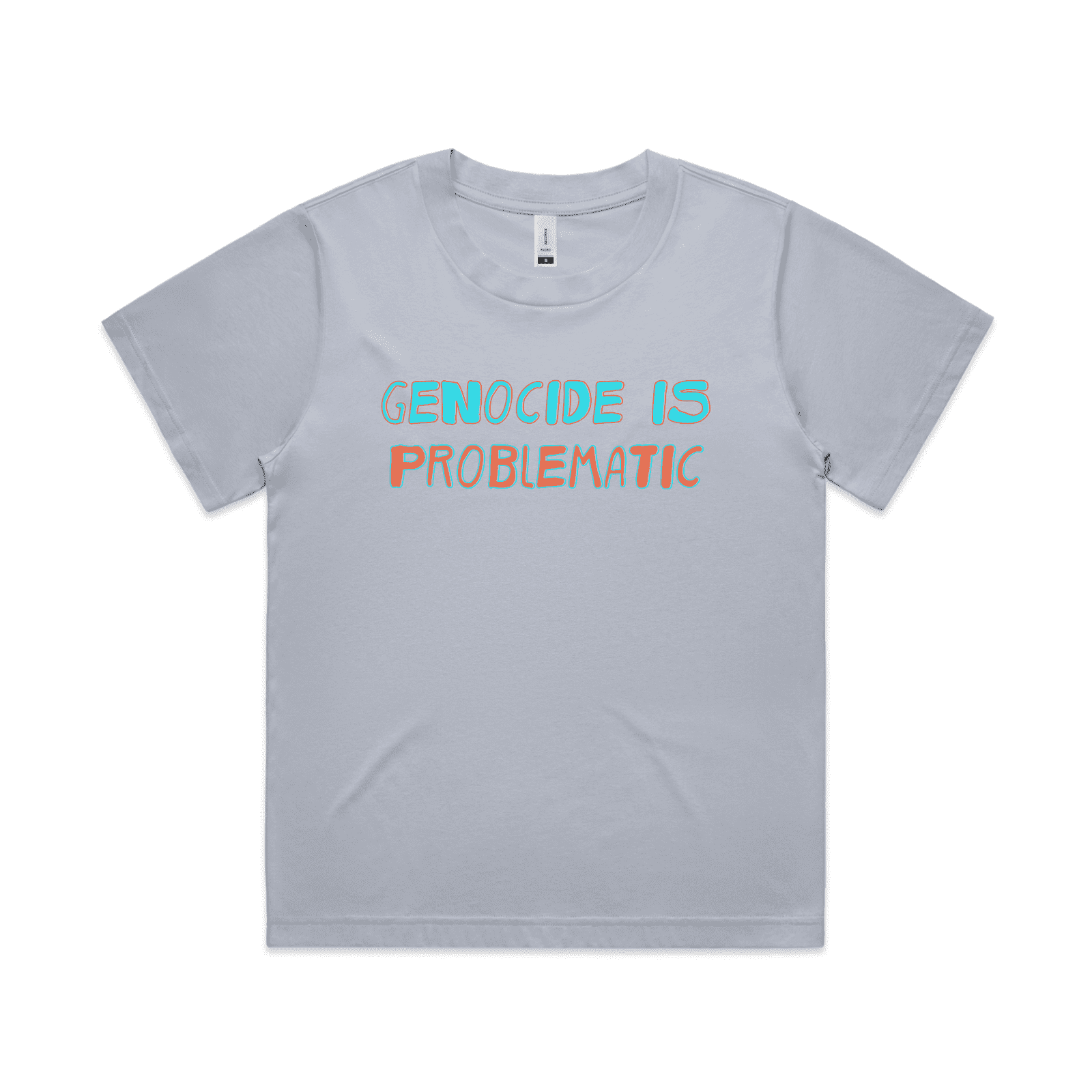 genocide is problematic boxy t-shirt - womens - powder - fthis
