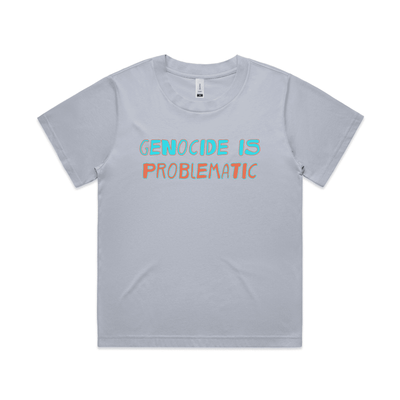 genocide is problematic boxy t-shirt - womens - powder - fthis