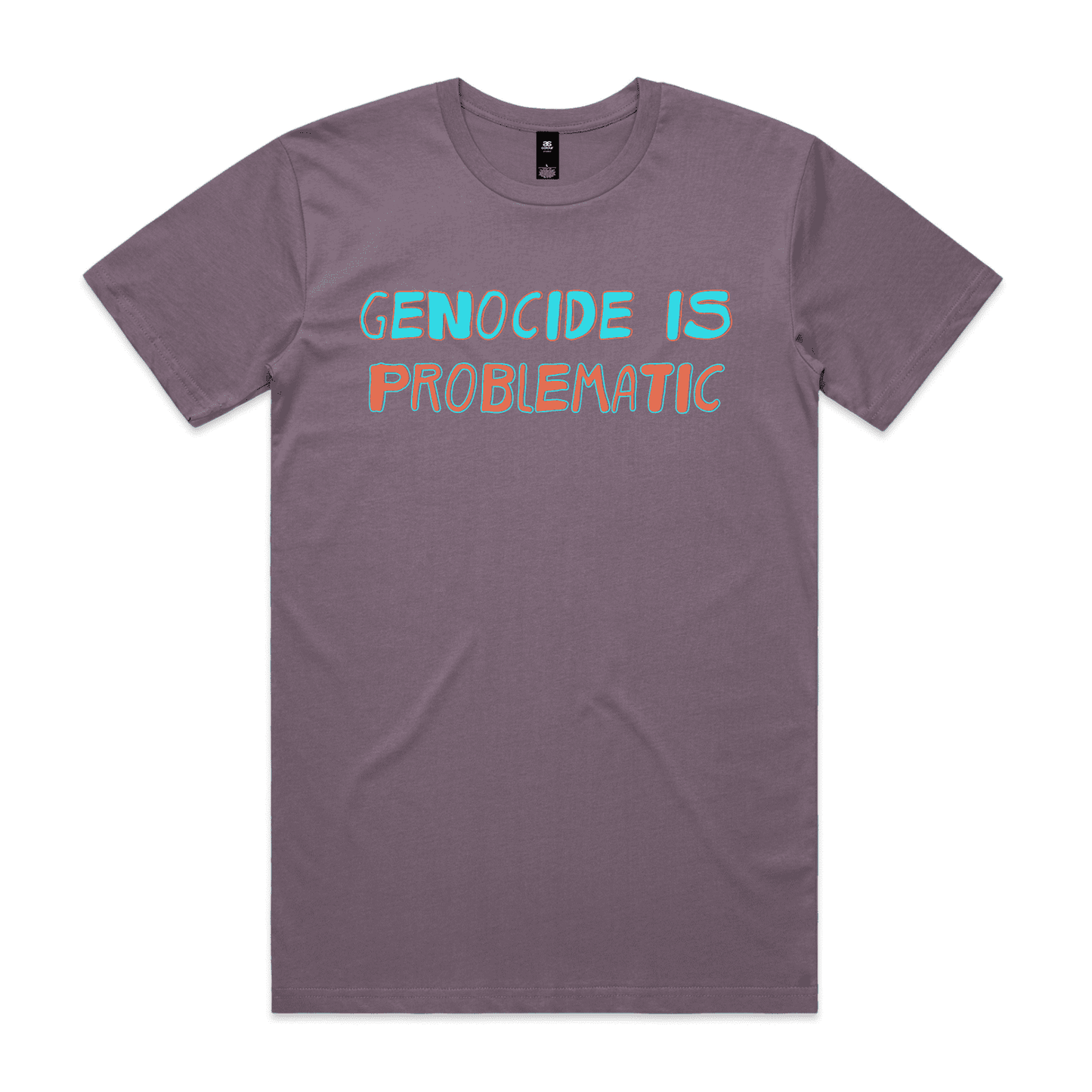 genocide is problematic t-shirt - unisex - mauve - fthis