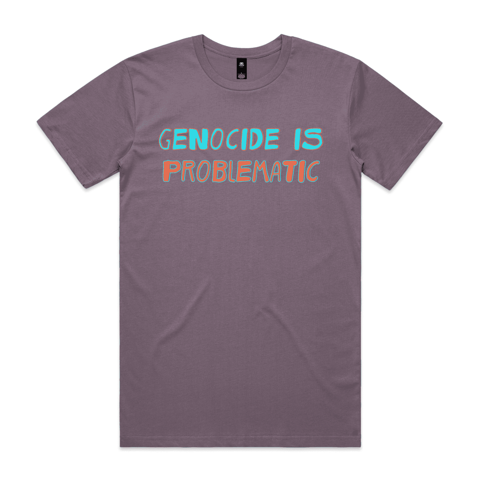 genocide is problematic t-shirt - unisex - mauve - fthis