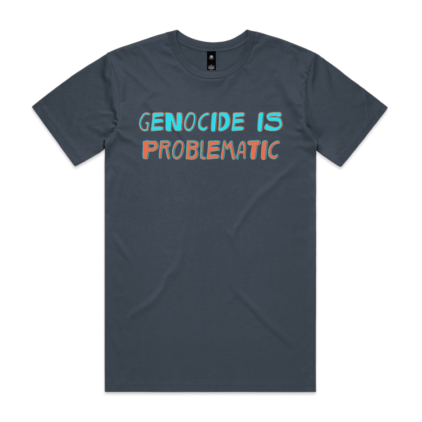 genocide is problematic t-shirt - mens - petrol blue - fthis