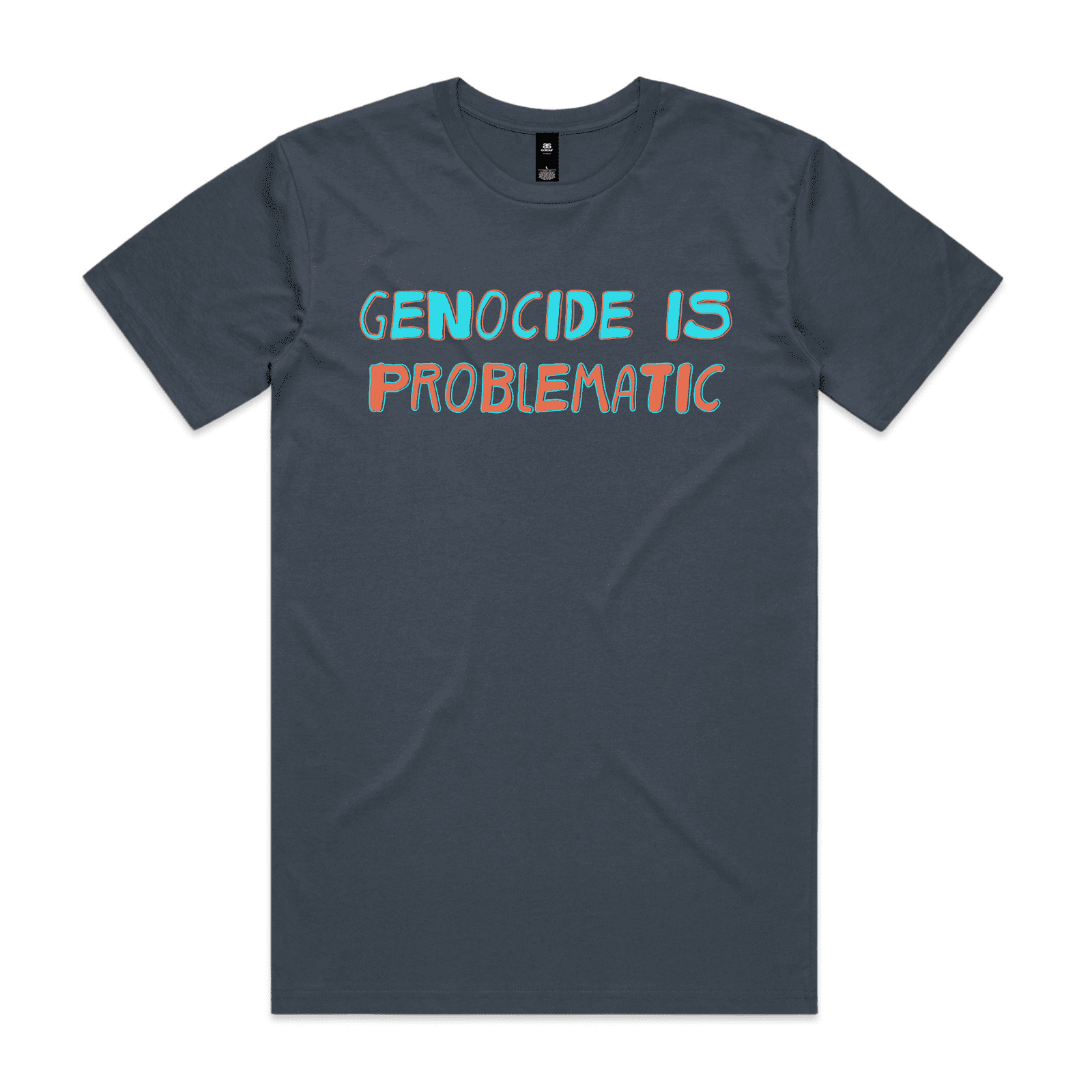 genocide is problematic t-shirt - mens - petrol blue - fthis