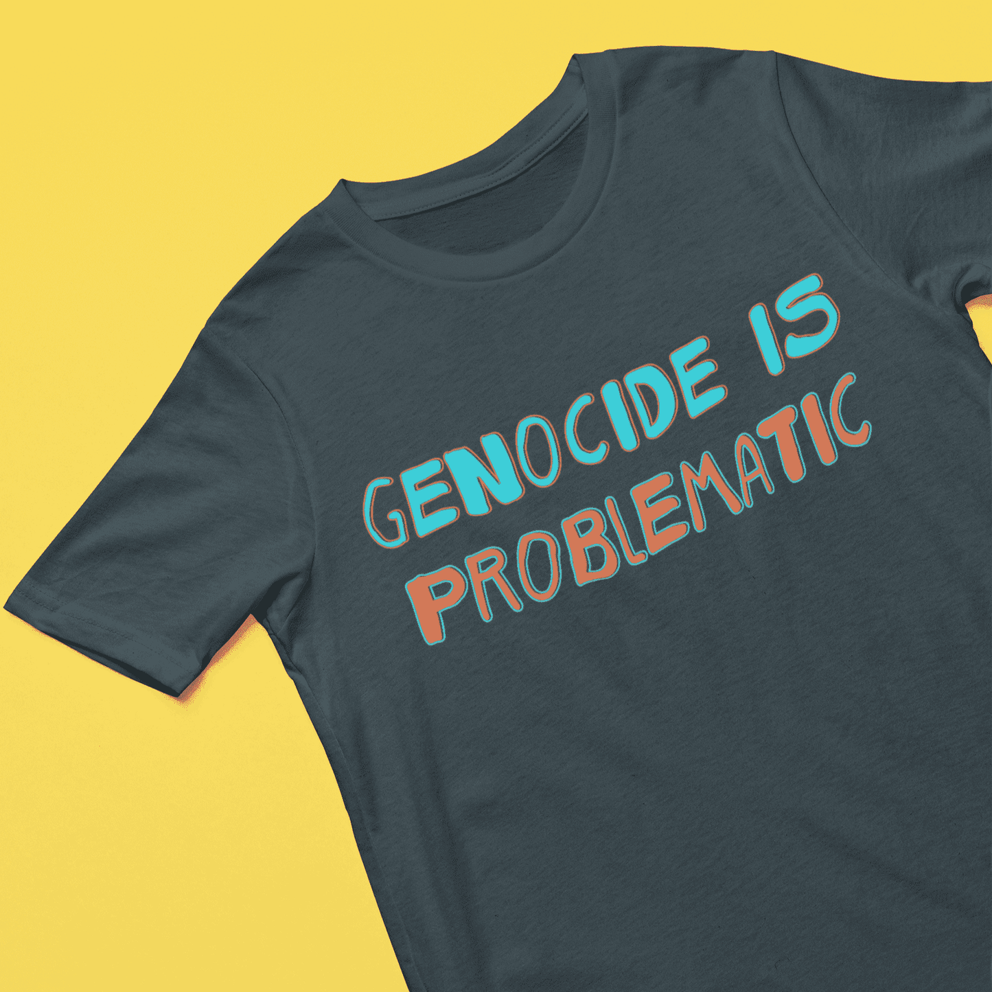genocide is problematic t-shirt mock up - womens - fthis