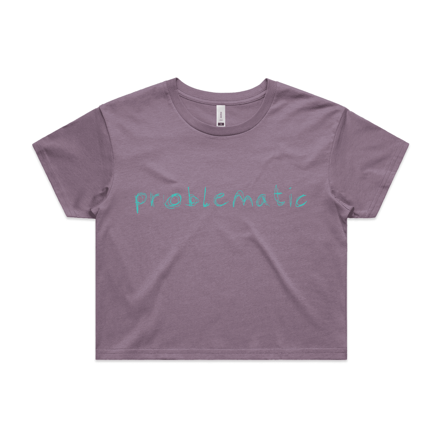 "Problematic" - crop t-shirt in mauve - fthis