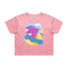 "River to the sea - peace" - crop t-shirt in bubblegum - fthis