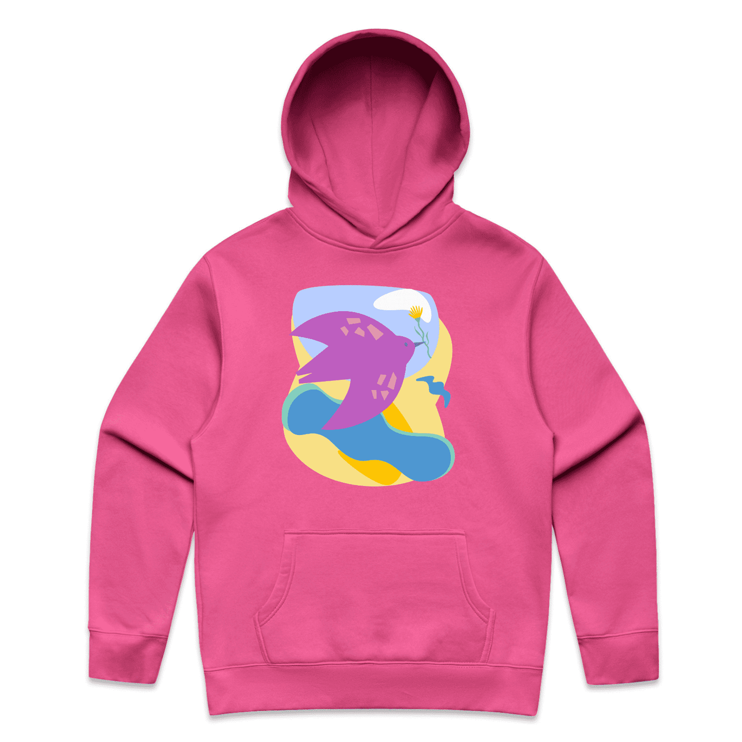 "River to the sea - peace" hoodie - unisex - on AS Colour Relax - charity-pink - fthis