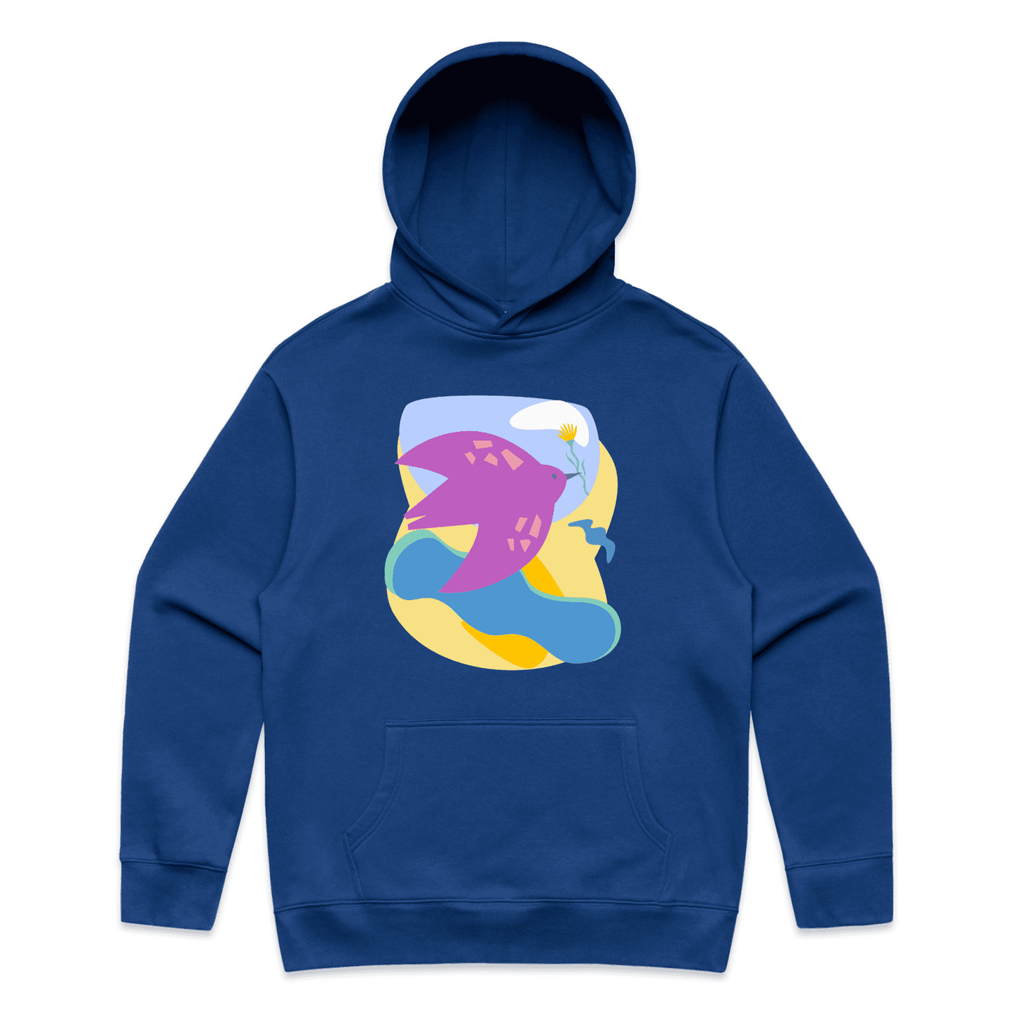 "River to the sea - peace" hoodie - unisex - on AS Colour Relax - ink-blue - fthis