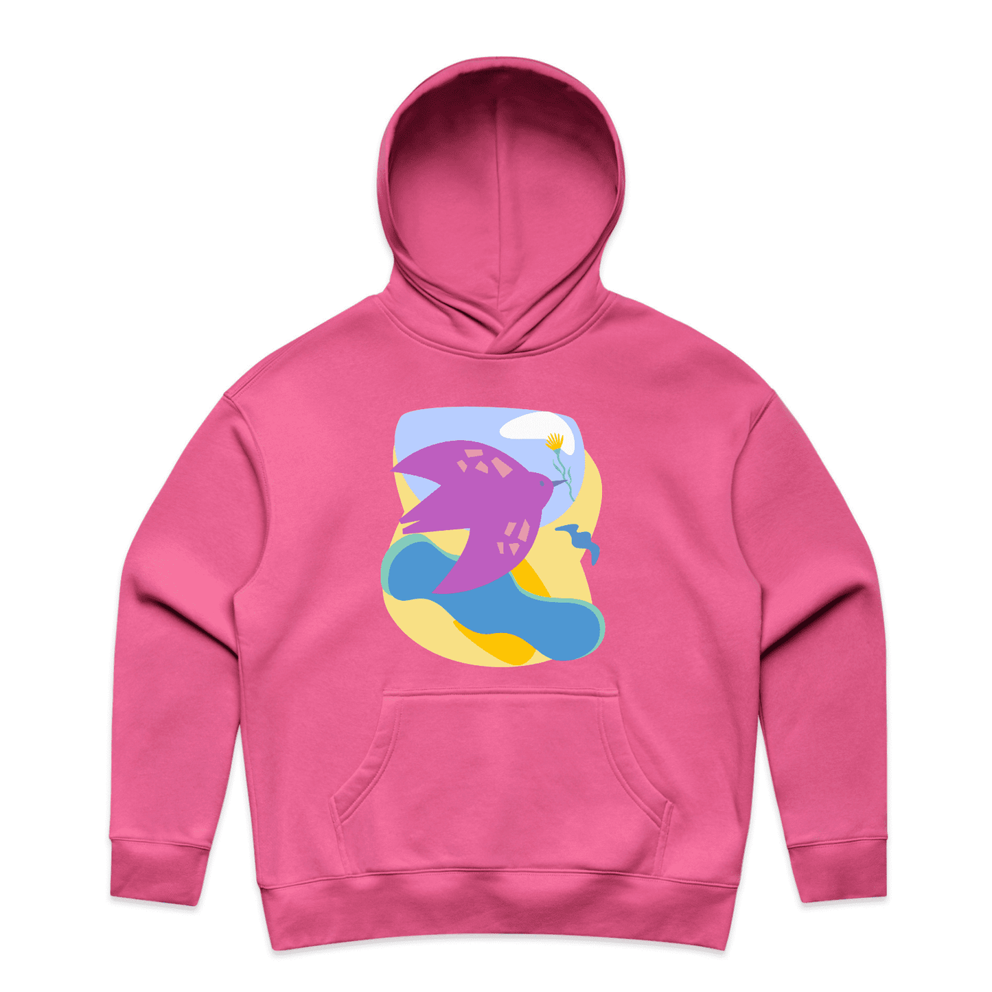 "River to the sea - peace" hoodie - womens- on AS Colour Relax - charity pink - fthis