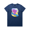 "River to the sea - peace" - woman's t-shirt in cobalt - fthis