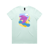 "River to the sea - peace" - woman's t-shirt in seafoam - fthis