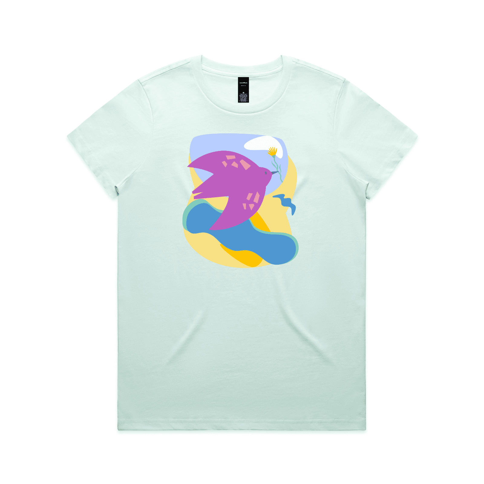 "River to the sea - peace" - woman's t-shirt in seafoam - fthis