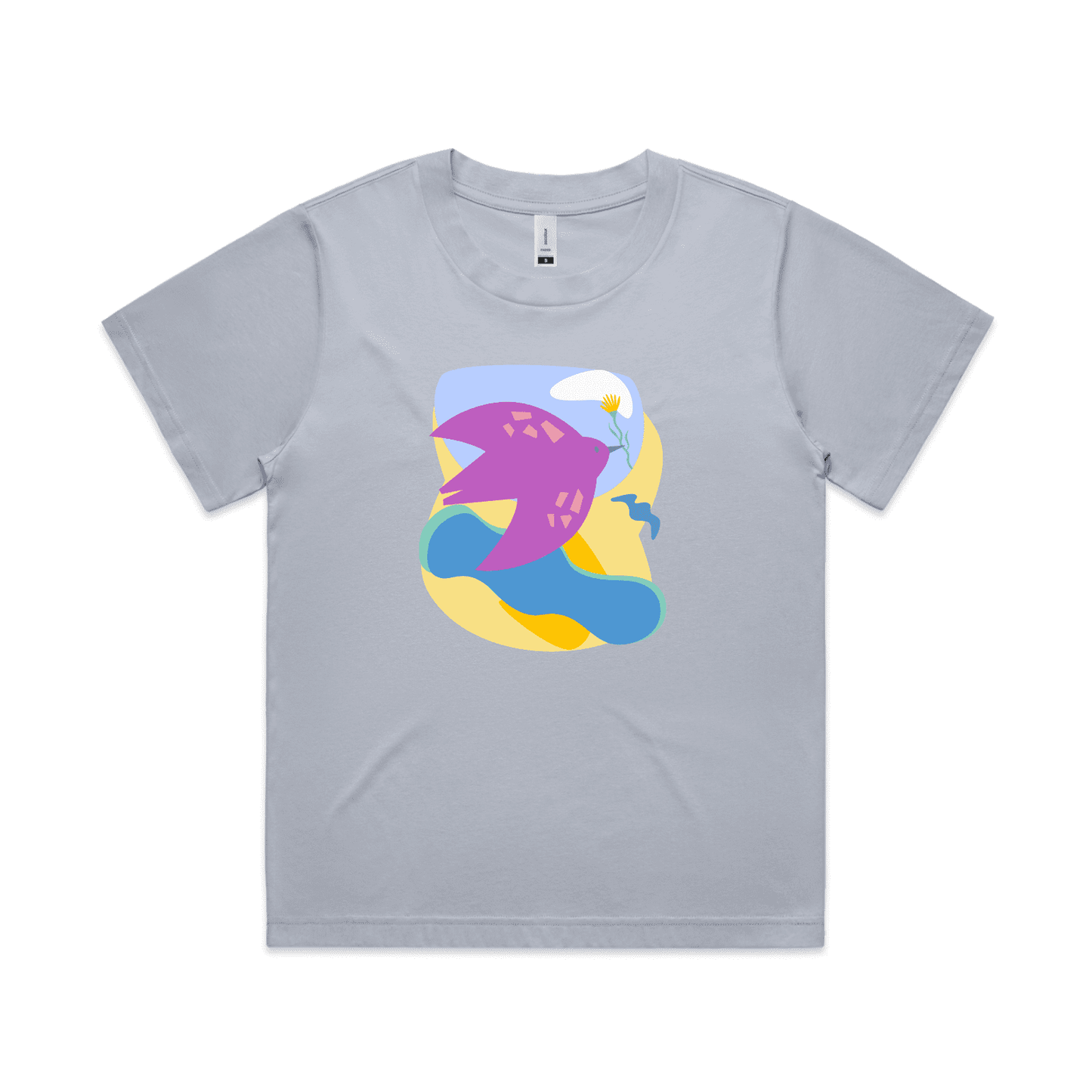 "River to the sea - peace" - boxy women's t-shirt in powder - fthis