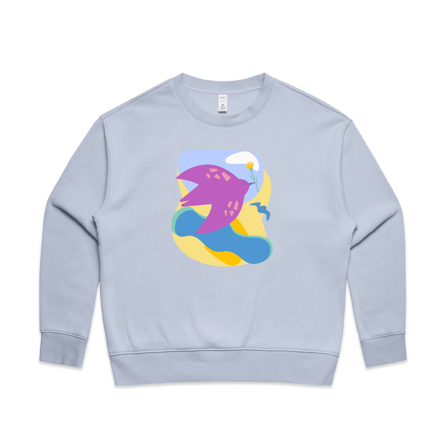 "River to the sea - peace" sweater - woman - on AS Colour Relax - powder - fthis