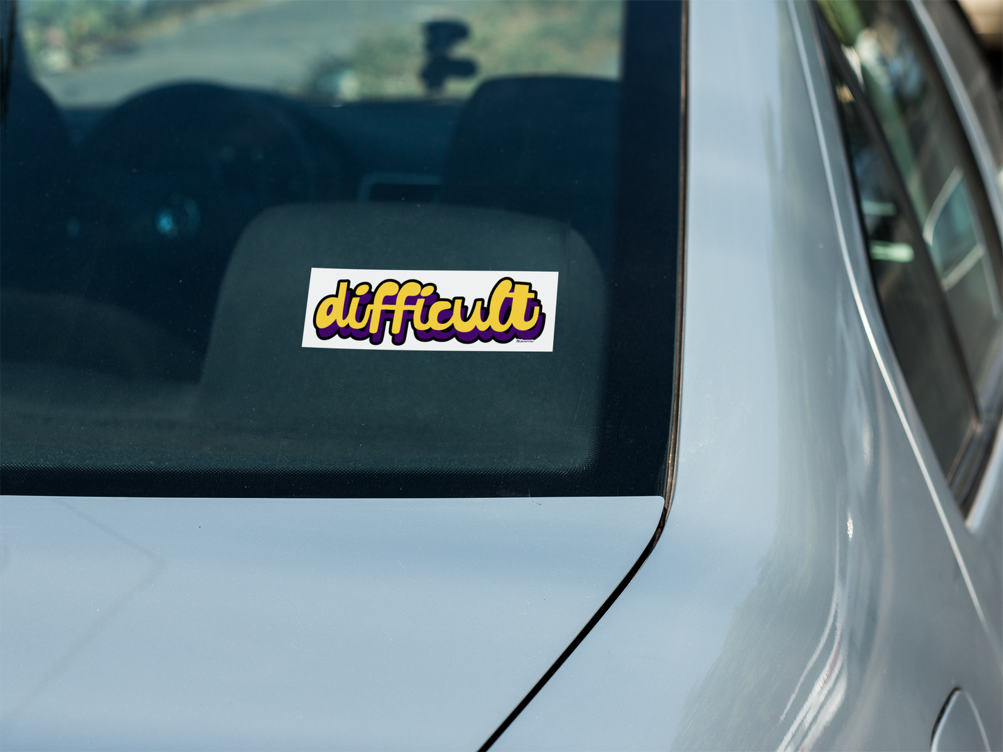 difficult | bold typography sticker - stick it somewhere - bumper sticker - FREE SHIPPING