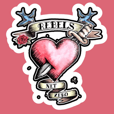 rebels heart net zero sticker