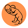 valentine bear feminist sticker, 5cm round — fthis