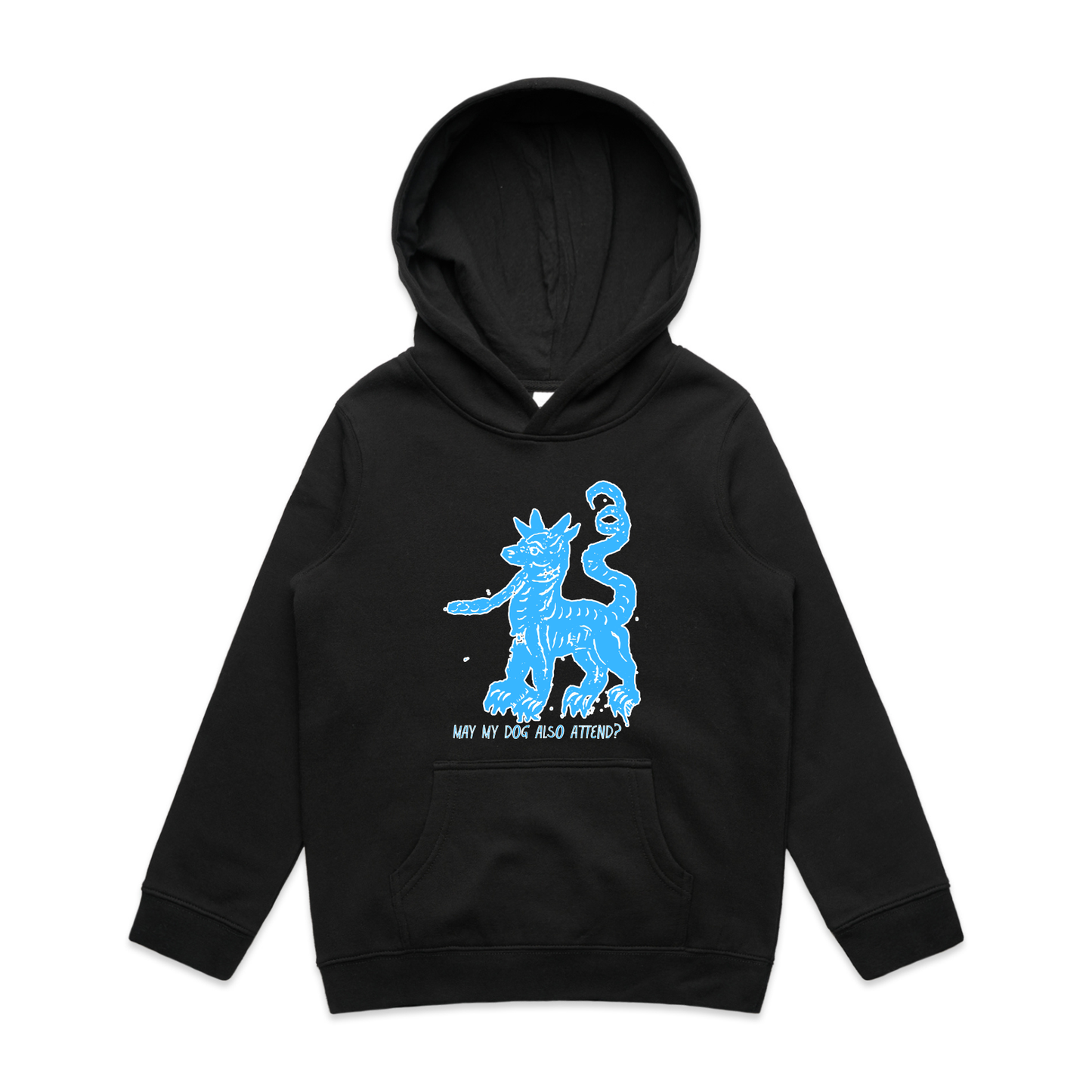 May my dog also attend witchy dog lover kids hoodie in black — fthis