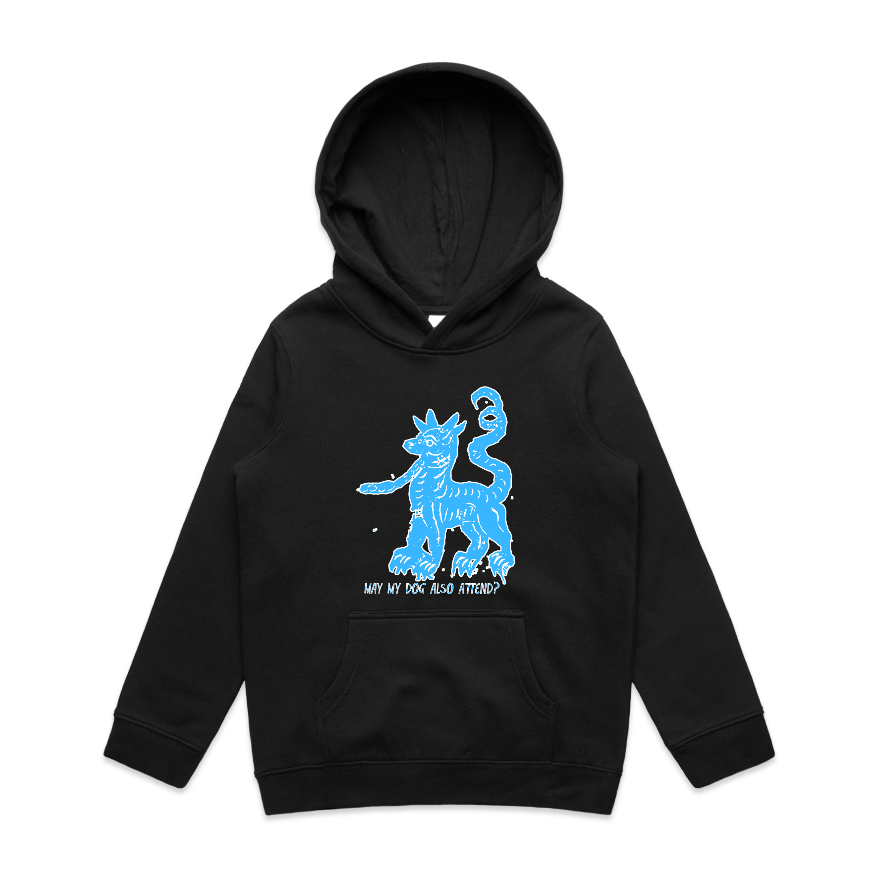 May my dog also attend witchy dog lover kids hoodie in black — fthis