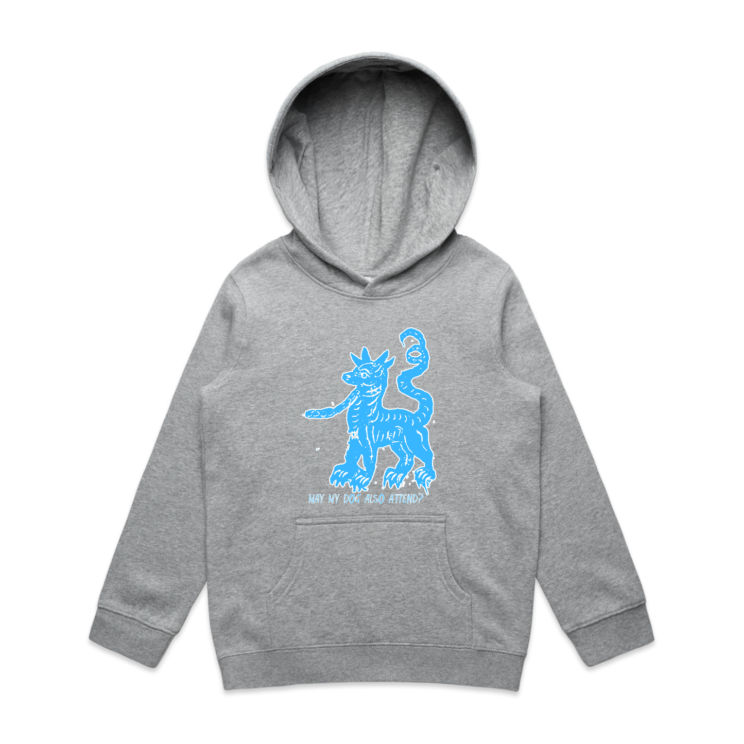May my dog also attend witchy dog lover kids hoodie in grey marle — fthis