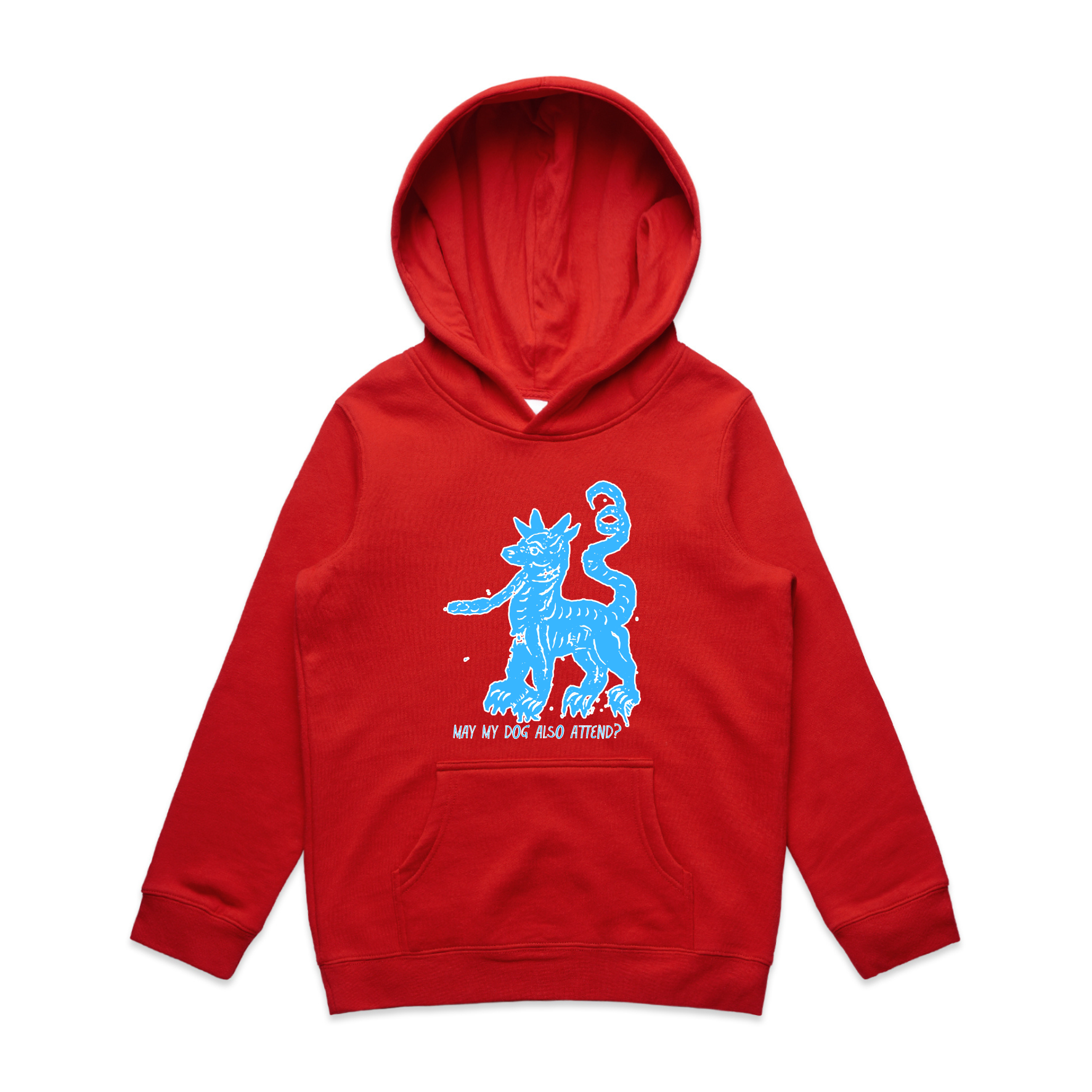 May my dog also attend witchy dog lover kids hoodie in red — fthis