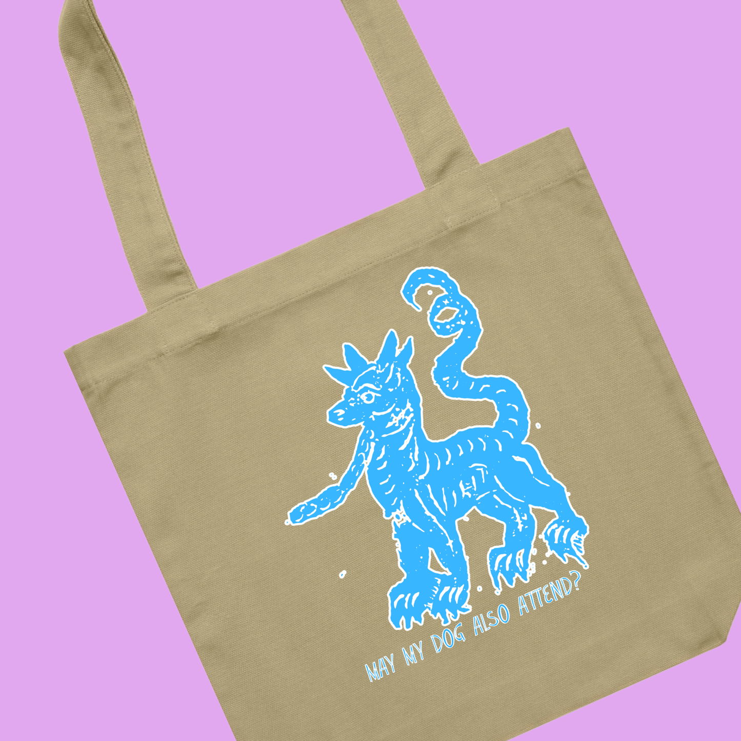 may my dog also attend? | witchy dog lover - canvas tote bag