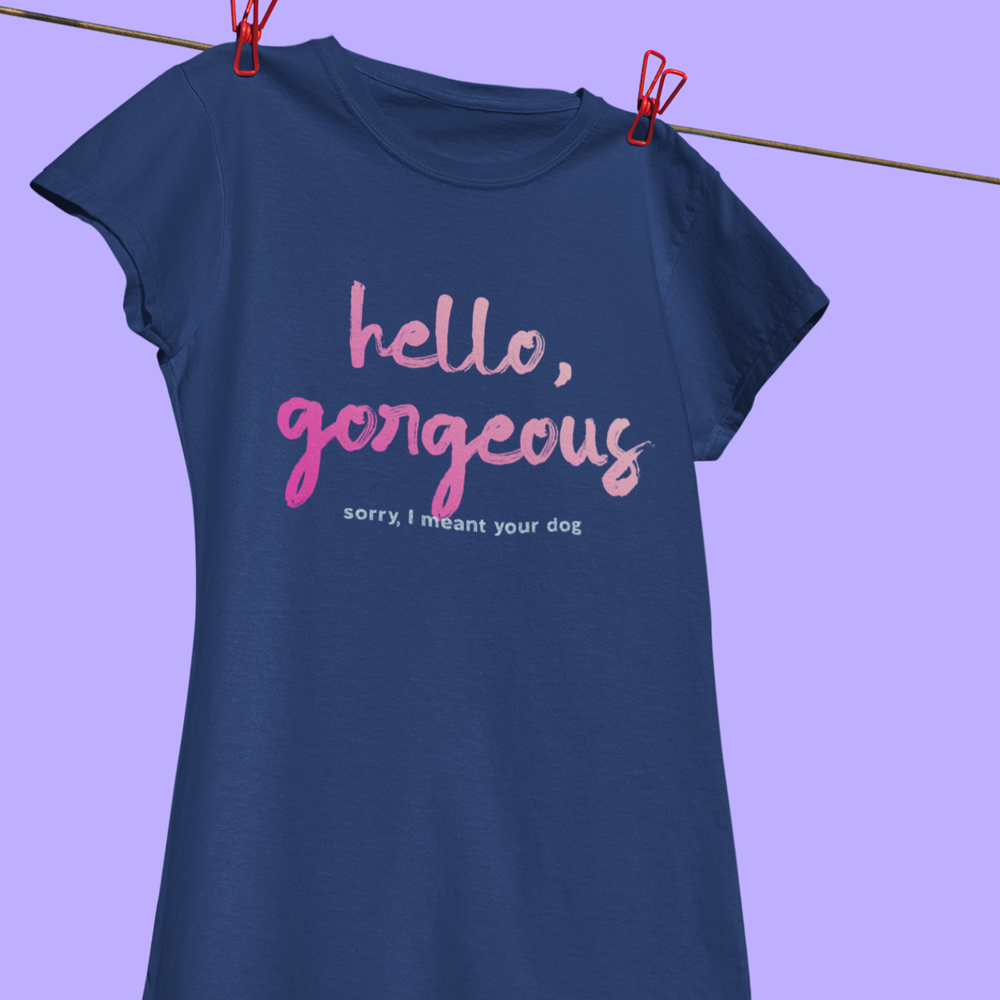 hello, gorgeous — sorry, I meant your dog tee