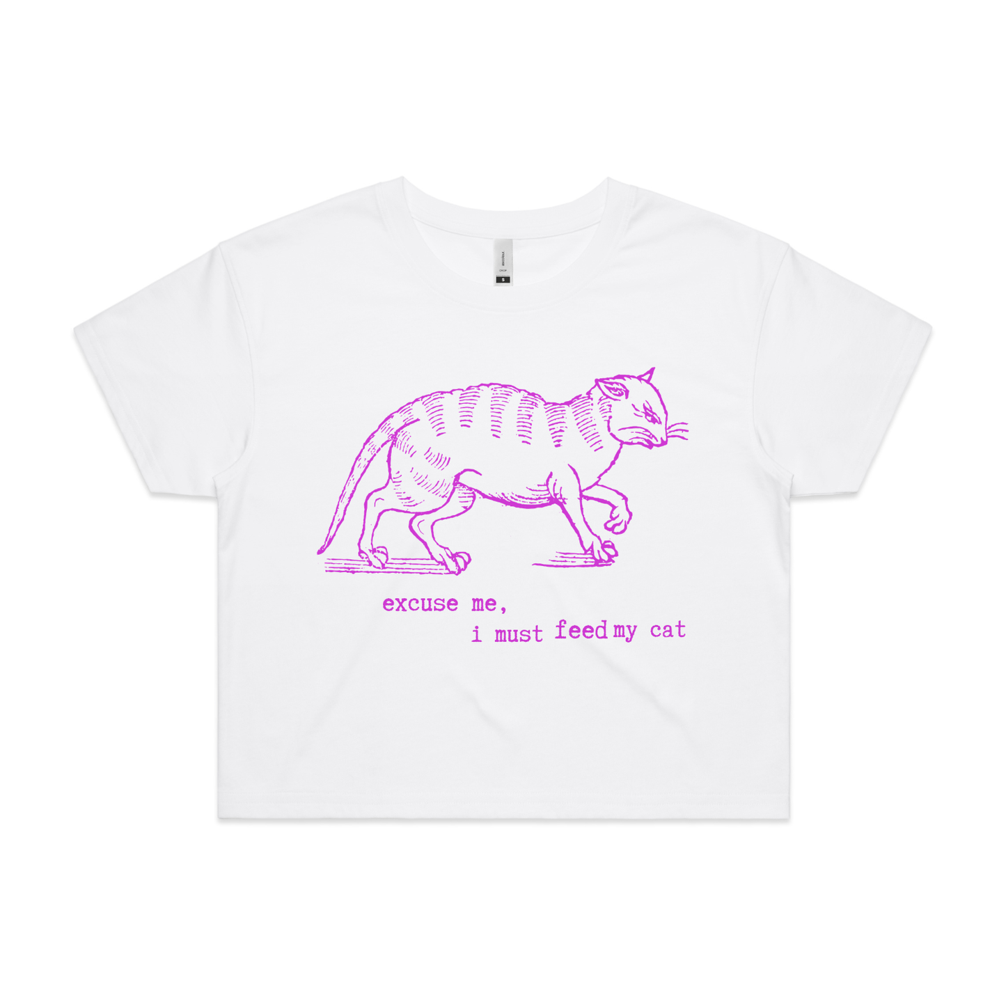 I must feed my cat | vintage design t-shirt - women's crop