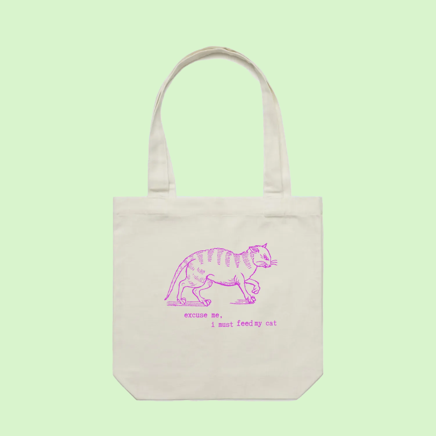 I must feed my cat | vintage tote