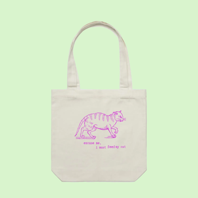 I must feed my cat | vintage tote
